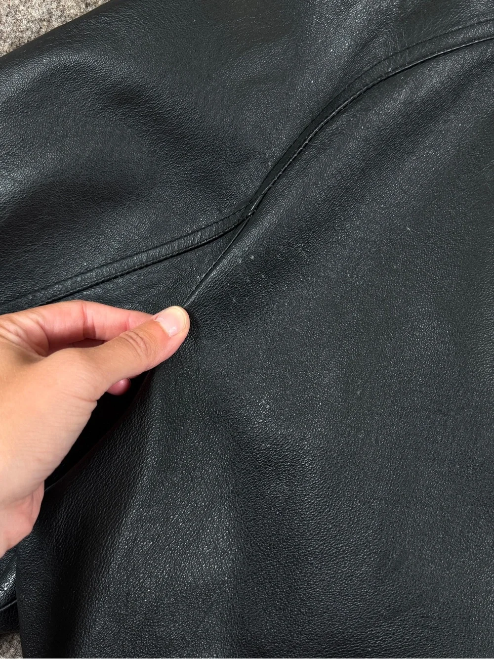 Vintage St John’s Bay Black Genuine Leather Full Zip Bomber Jacket Men’s XL 90s